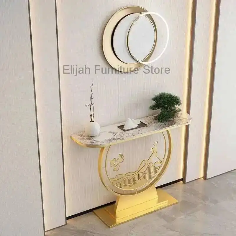 

Vintage Corner Table Hallway Glamor Unique Metal Entrance Hall Console Table Modern Luxury Konsolentisch Living Room Furniture