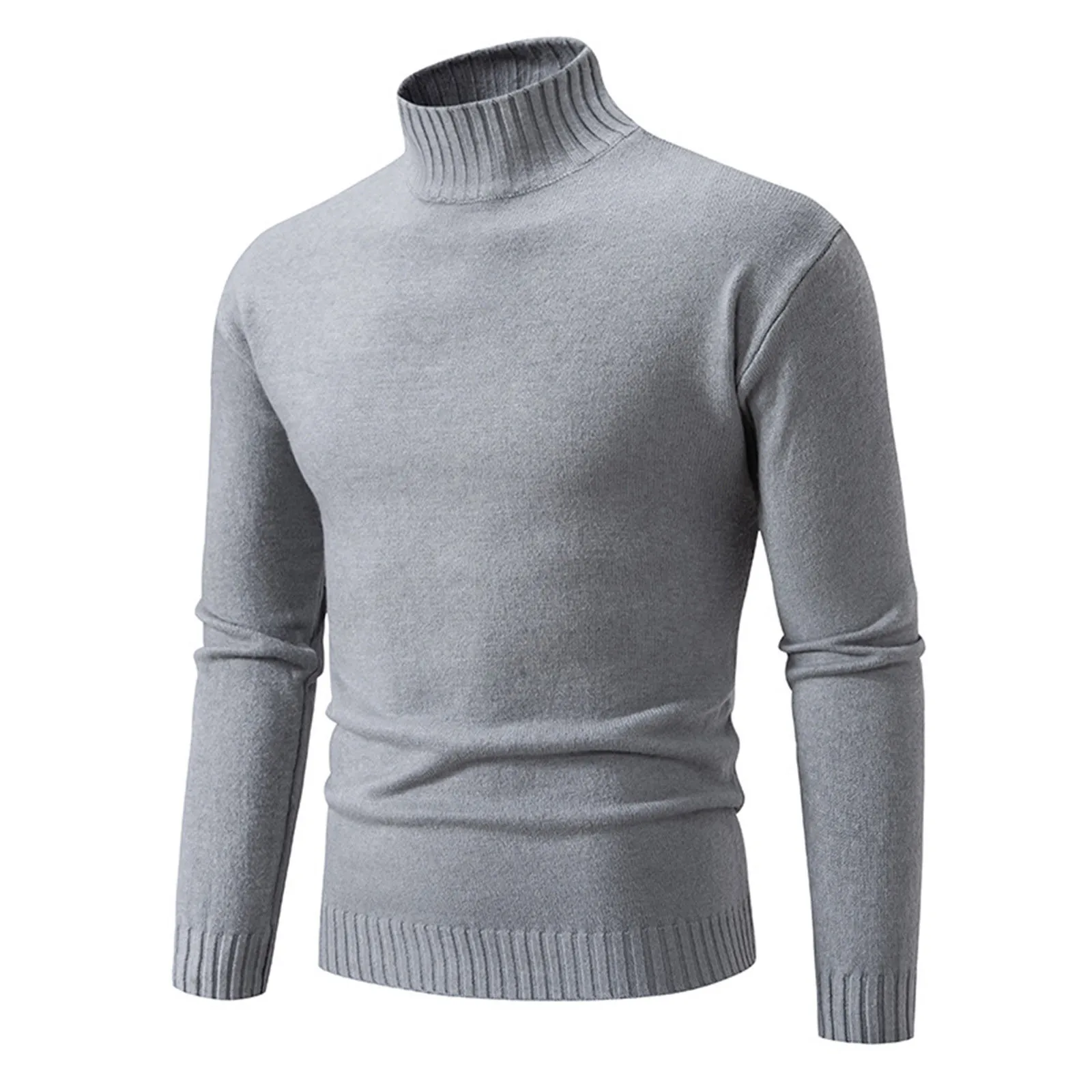 New Autumn Winter Designer Fashion Half Turtleneck Knitted Sweater High Quality Mens Casual Solid Color Warm male Sweater