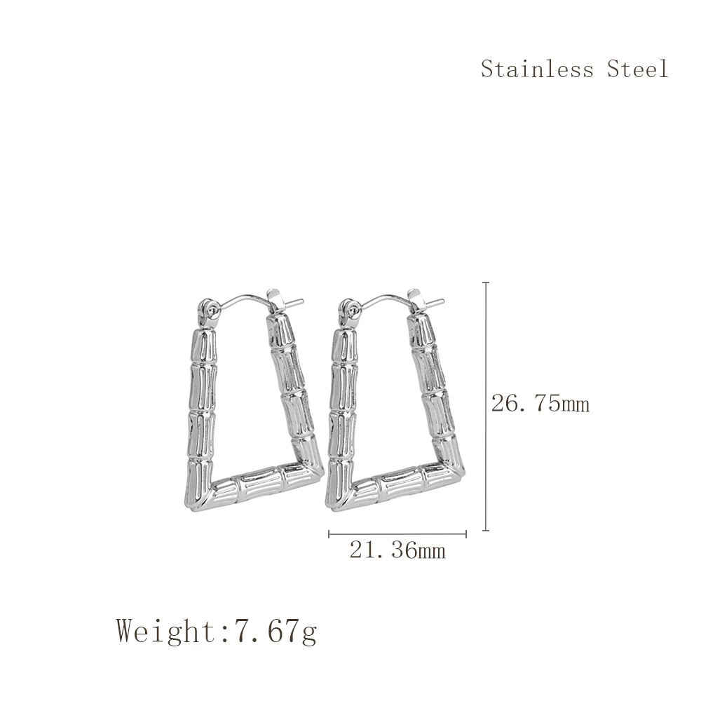 Stainless Steel Triangle Fold Silver Color And Gold Plated Delicate Fashion Stud Earrings Jewelry Gift For Women