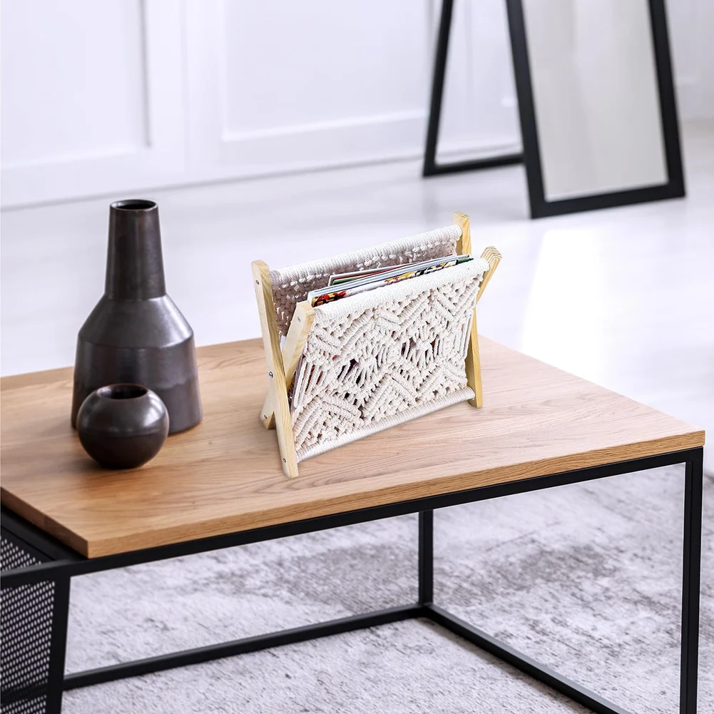 AT53 Magazine Rack Bohemian Style Magazine File Rack Magazine Storage Basket