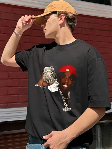 Men's Oversized Cotton Funny Mario Mushroom Graphic Printed Short Sleeve T Shirt, Casual Summer Streetwear Tee for Men