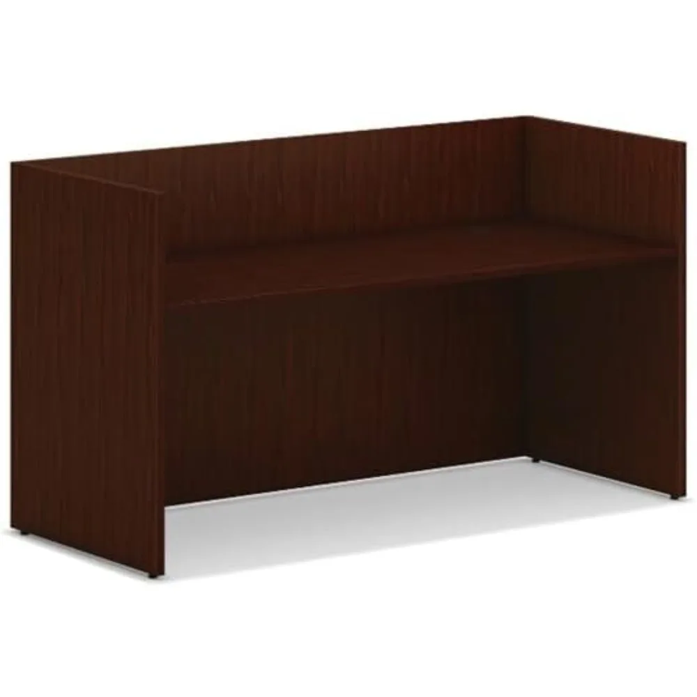 Mod Reception Desk Shell | 72" W | Traditional Mahogany Finish