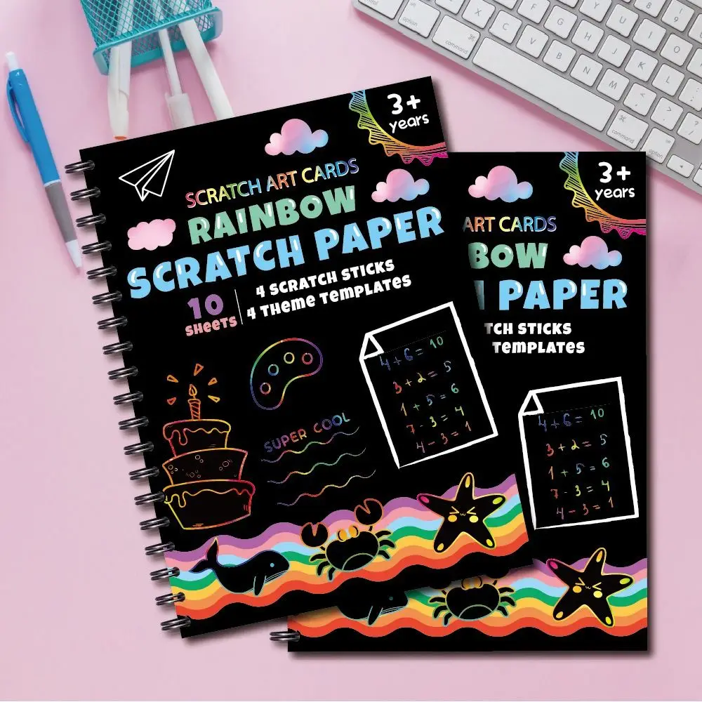 

Creative Colorful Rainbow Scratch Book Smooth No Odor Color Drawing Paper Secure Neoteric Glitzy Paper Note Children