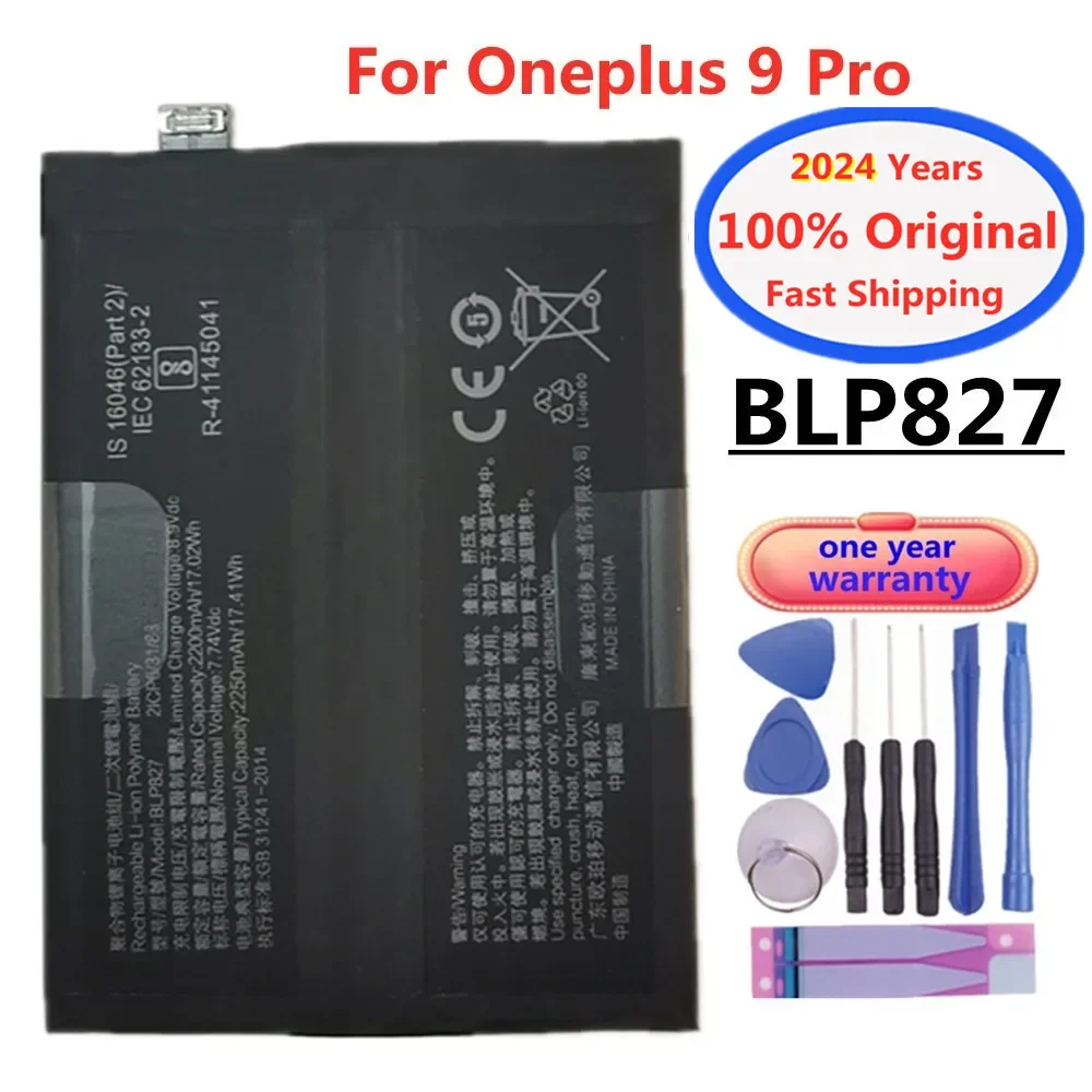 2024 Years 4500mAh BLP827 1+ Original Battery For One Plus 9Pro One Plus 9 Pro Mobile Phone Replacement Battery Bateria + Tools