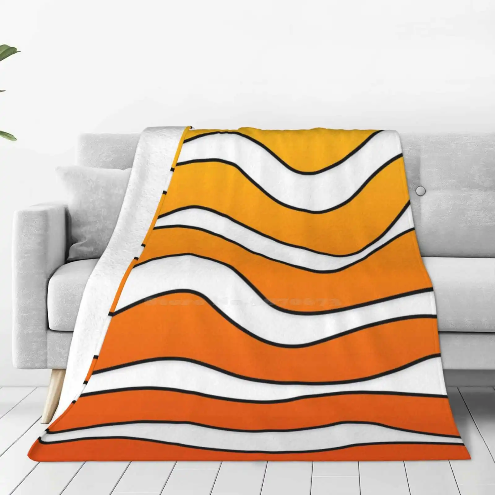 Nemo Shaggy Throw Soft Warm Blanket Sofa/Bed/Travel Love Gifts Jumpercat Nemo Clownfish Sea Ocean Water Animal Orange Cute