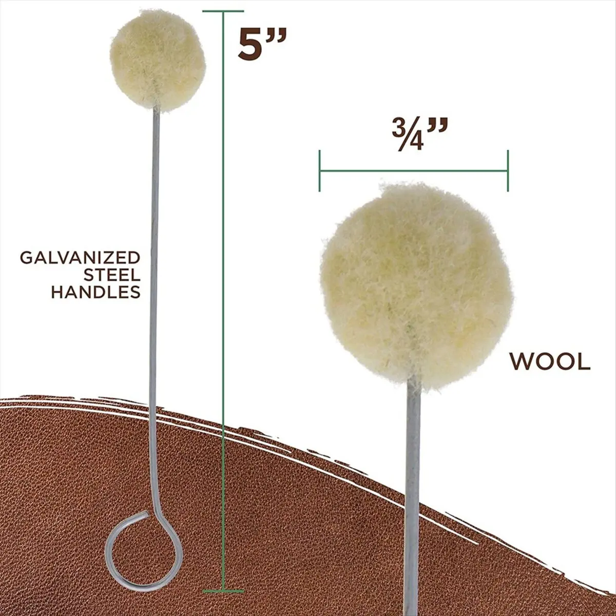 MALL Wool Daubers Ball Brush,Applicator Tool for Leather Dye, Staining, Crafting, DIY Crafts Projects, Contact Cement 100pcs