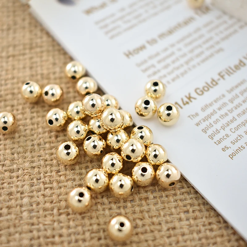 Echte 14K Goldfilled Runde Nahtlose Perlen Goldperlen für Schmuckherstellung Handgemachtes DIY-Zubehör Gold-Schmuckkomponenten Saatperlen – Detail 15