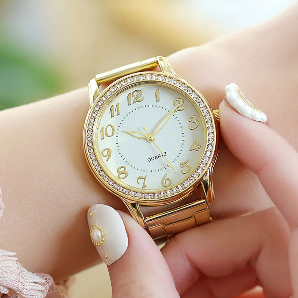 1Pcs Diamond Studded Women's Wristwatch Casual Business Watch Elegant Students Timepiece