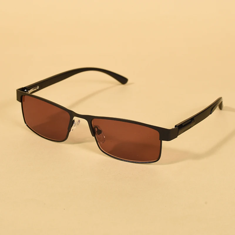 Metall Lesebrille Für Männer Braune Linsen Sonne Lesebrille Frauen Außerhalb Eeyewear Mit Power + 100 + 200 + 300 – Detail 5