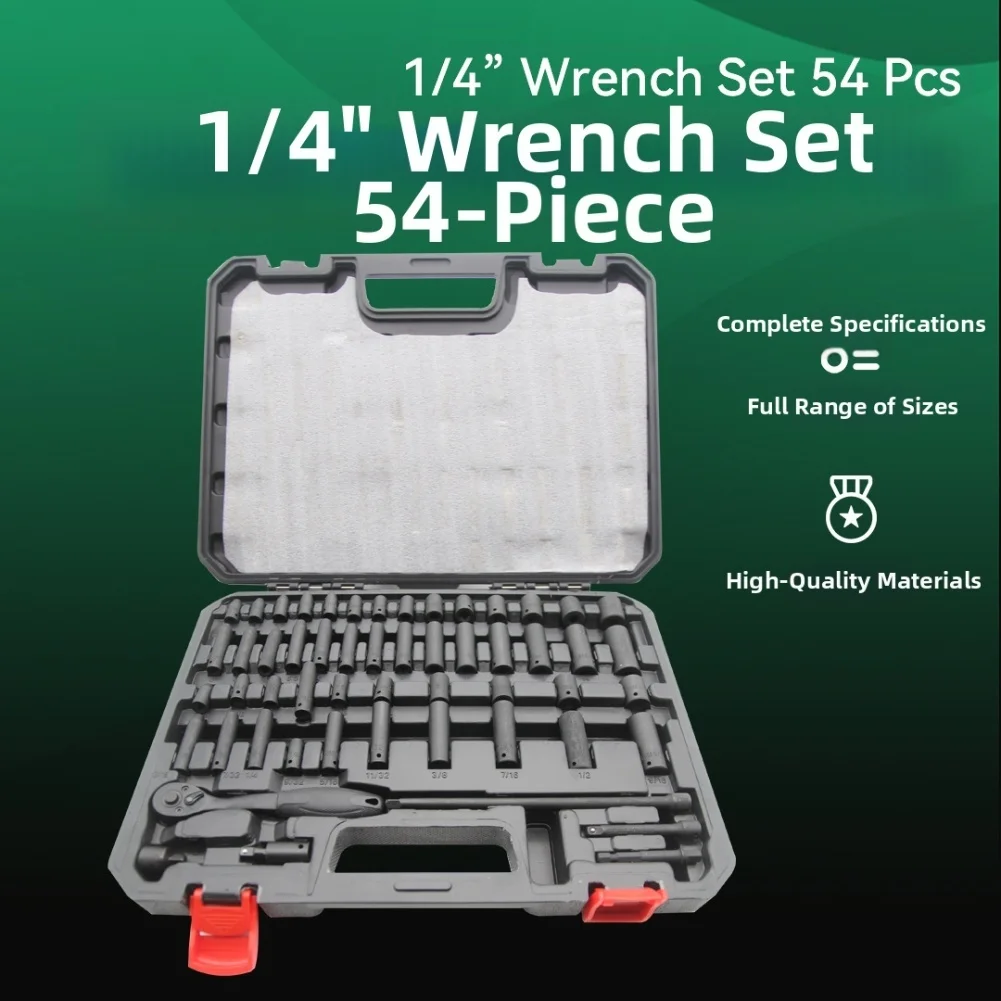 Compact Socket Kit Ratchet Wrench Kit Compact Design Extension Bars Included Socket Connectors Included Sturdy Storage Case
