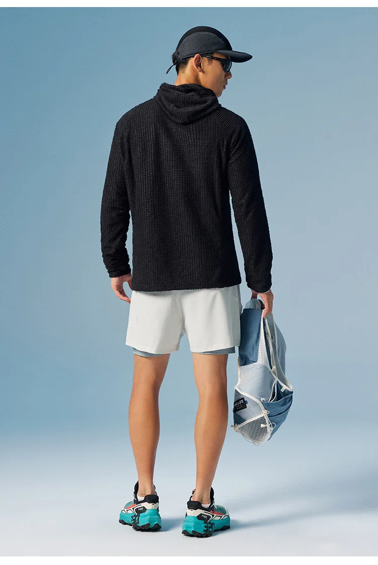 Thermolite Leichtgewichtiger Konstanttemperatur-Wärme-Fleece-Kapuzenpullover mit Air-Fleece-Pullover für Radfahren, Laufen und Sport – Detail 27