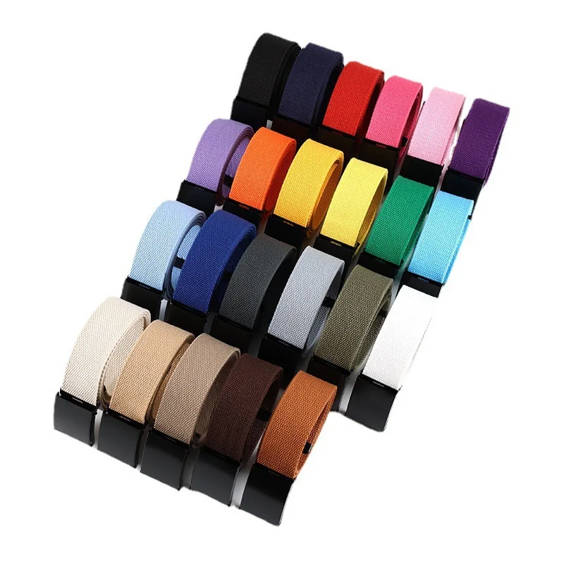 Canvas polyester cotton webbing casual easy-to-match belt multi-color belt pants student accessories