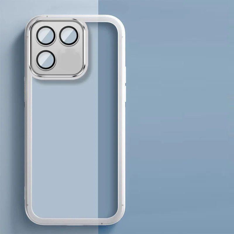 For POVA 7 4G Clear Lens Protection Film Phone Case For Tecno POVA 7 POVA7 Candy Color Soft Silicone Shockproof Phone Cover