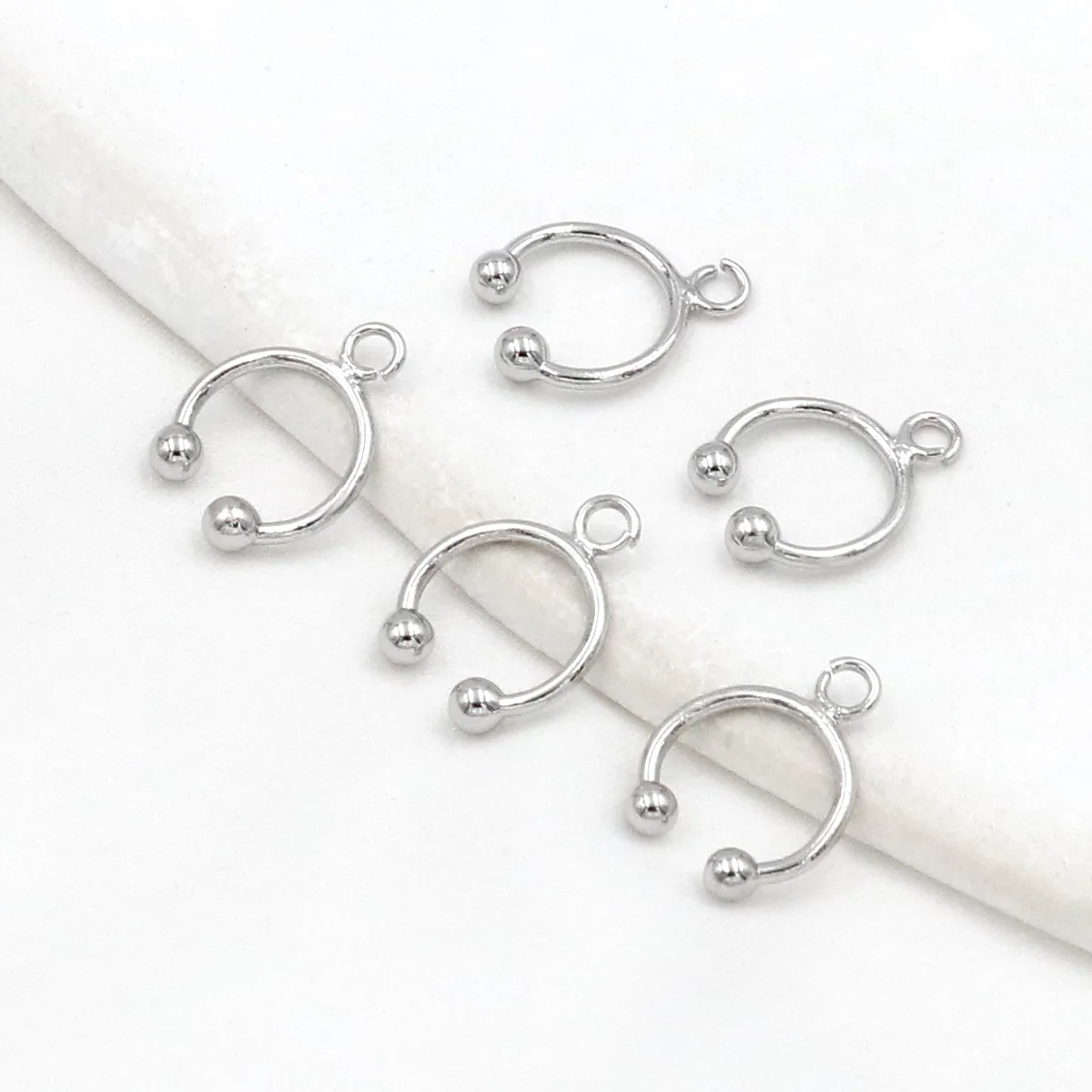 5 Stück/Set 18K Goldfarben Beschichtete Kupfer-Kugelohrringe mit Öse für DIY-Ohrringe, Fake-Knorpel-Ohrclips, Schmuckherstellung – Detail 4