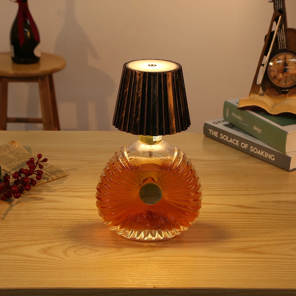 Lampada per bottiglia di vino senza fili Lampada da tavolo con controllo touch 3 colori Lampada per bottiglia a LED con attenuazione per bar Cafe Decorazione per feste con luce per bottiglia di vino