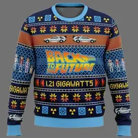 2025/26 NEW Autumn and Winter Back To The Future Ugly Christmas Sweaters Cartoon Anime Men's and Women's Pullovers Sportswear