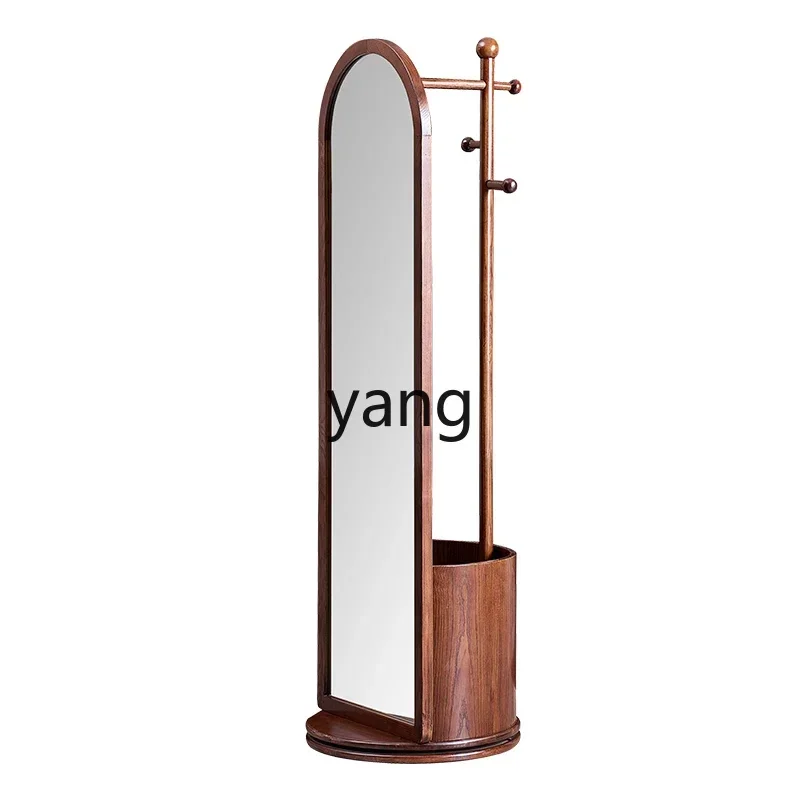 CX  simple full-length mirror coat rack integrated solid wood floor mirror bedroom rotatable hanger
