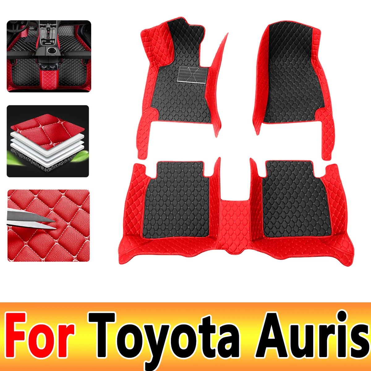 

Кожаные автомобильные коврики на заказ, коврики для Toyota Auris E180 2012 2013 2014 2016 2015 2017 2018, коврики, накладки для ног, аксессуары