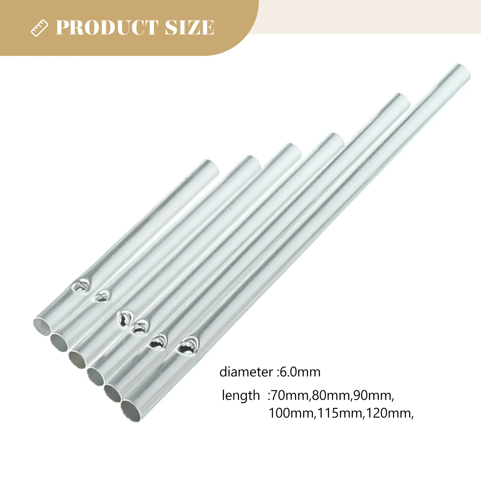 

3 set 3 Sets Pre-Drilled Aluminum Tubes For Diy Wind Chime Accessories Replacement Parts Garden Decor Hanging Supplies