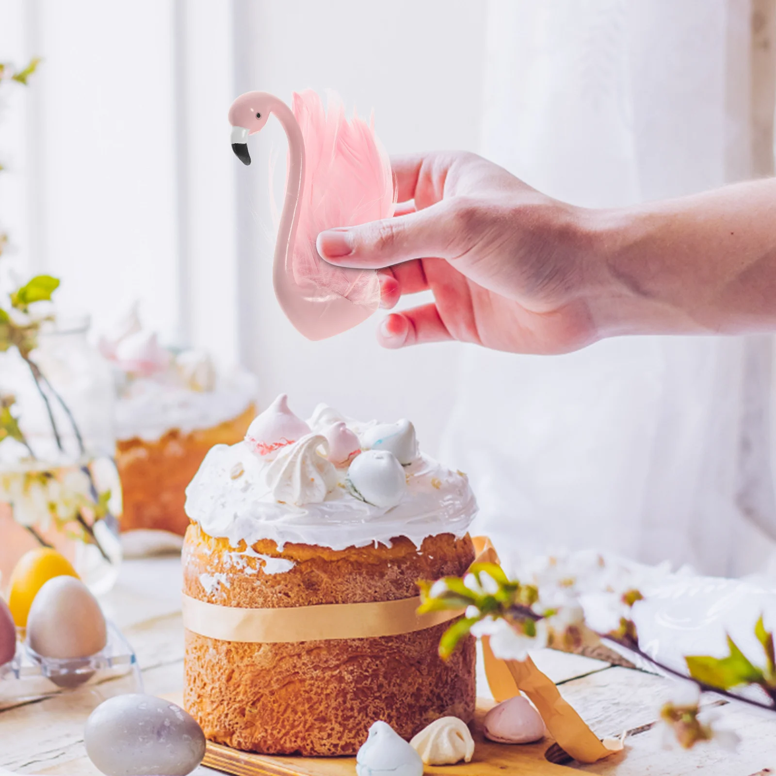 

Статуя животного из смолы фламинго для рабочего стола, сада, свадьбы, вечеринки, декор, украшение для торта, домашний офис, книжная полка, маленький фламинго