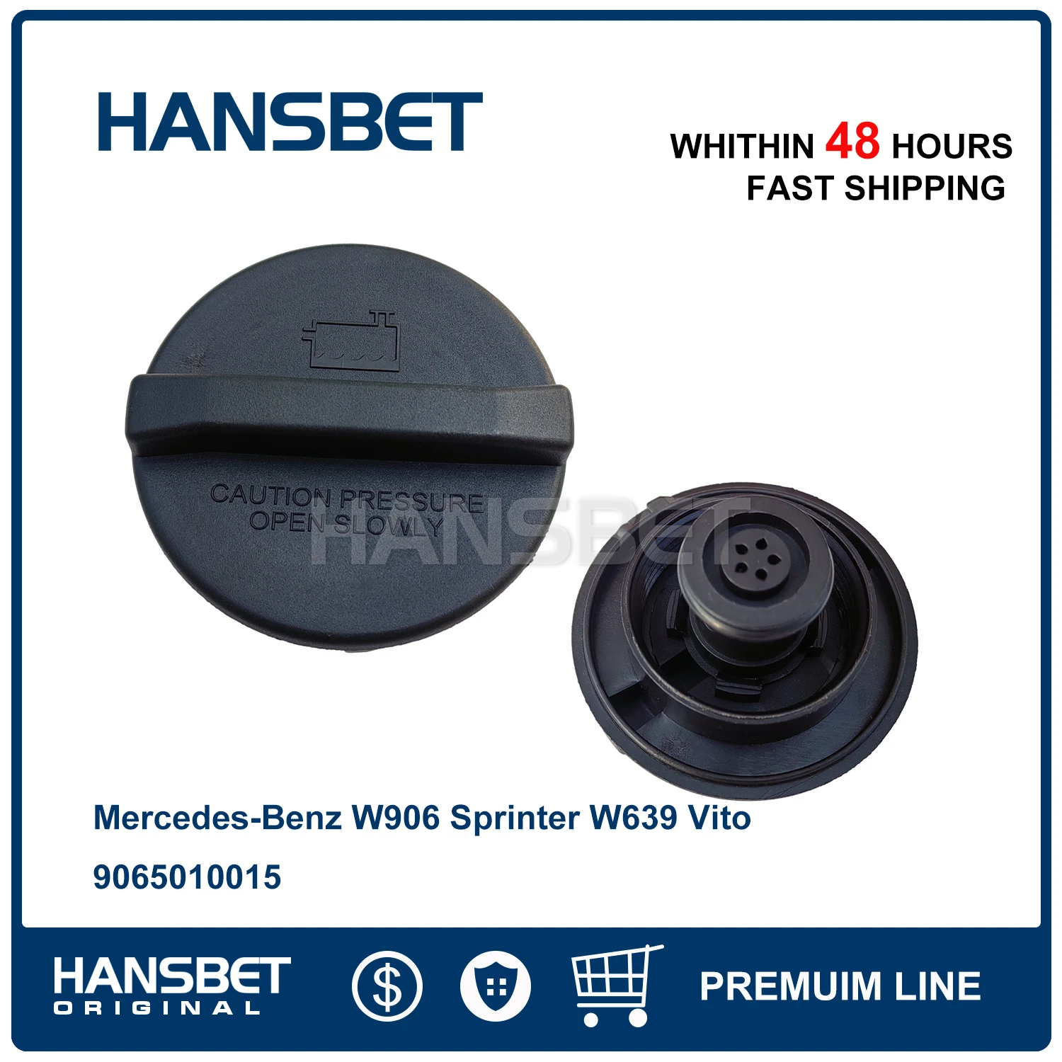 Tampa do radiador do tanque de expansão do líquido refrigerante adequada para Mercedes-Benz W906 Sprinter W639 Vito 9065010015   HANSBET