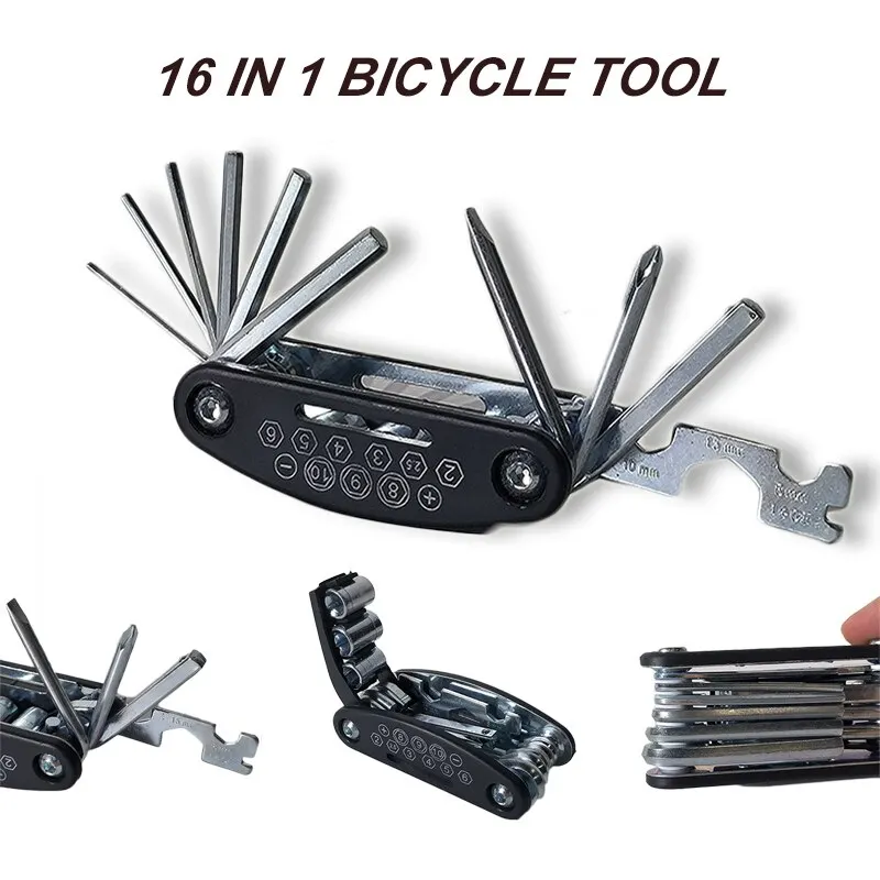 

16 in 1 Mountain Bike Portable Socket Multipurpose Wrench Bicycle Multi Tool Screwdriver Motorcycle Bicycle Repair Tools