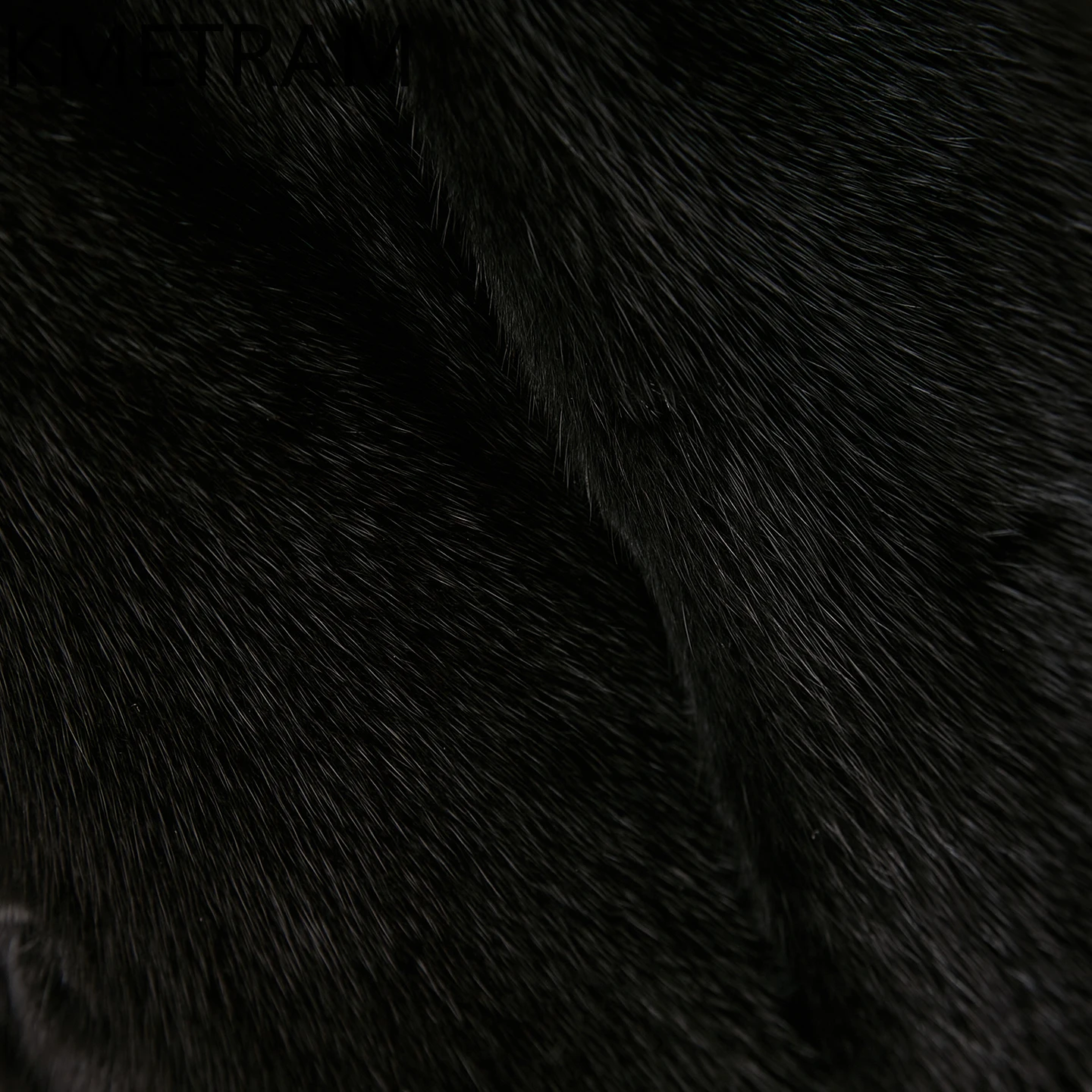 KMETRAM 100% معطف فرو المنك الطبيعي متوسط الطول ملابس سوداء للنساء 2025 دفء الشتاء الجديد في ملابس خارجية سترات نسائية