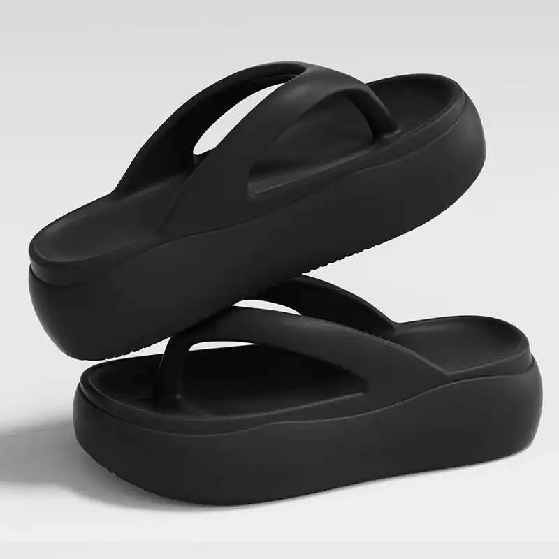 

Thick Sole EVA Slippers For Women Outdoor Wear. Thick Soled Indoor Home Slippers Beach Sandals Flip Flops