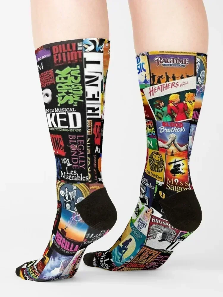 music collage newest Socks New year's happy christmas gifts christmas stocking Socks For Girls Men's