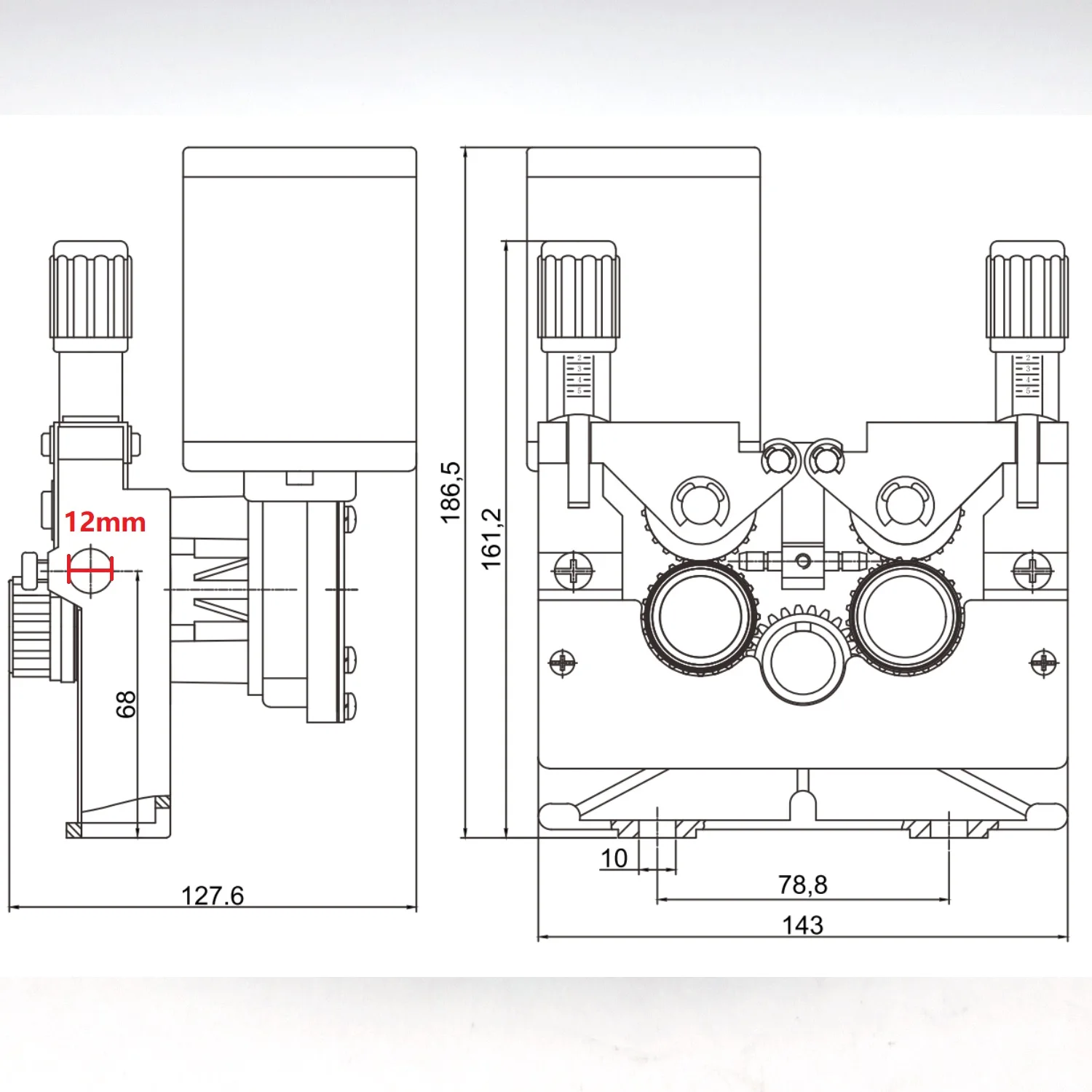 Ausgerichtet 4 Roller Rad Laser TIG Mig Aluminium Stahl Flux Entkernt Draht Feed Feeder Motor Rahmen Montage Schweißer Maschine