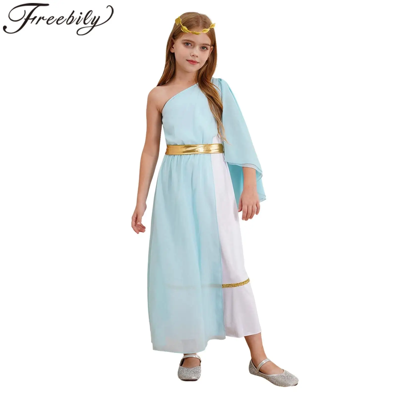 

Girls Cosplay Ancient Greek Toga Costume Queen Grecian Dress Halloween Festival Carnival Roman Greece Dress Princess Costume