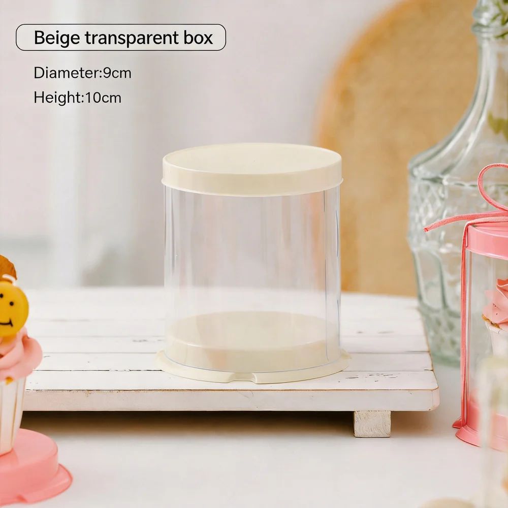Transparent Plastic Cylinder Crystal Clear Mini Cake Packaging Wedding Display Packaging Eco-Friendly Gift Box For Birthday Diy