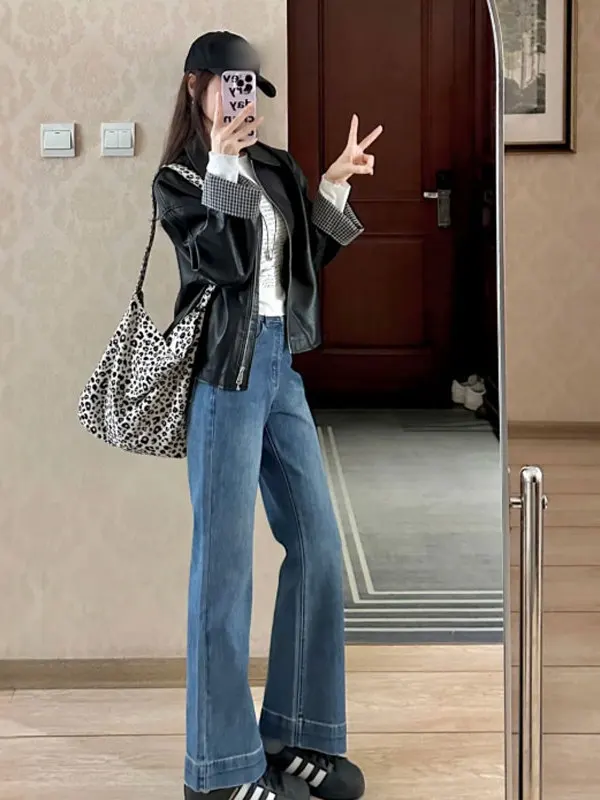 

Retro High Faion Bla ort Jaet Loose Sle Women's Coat Autumn Season Travel Casual Wear Comfortable Soft Fabric