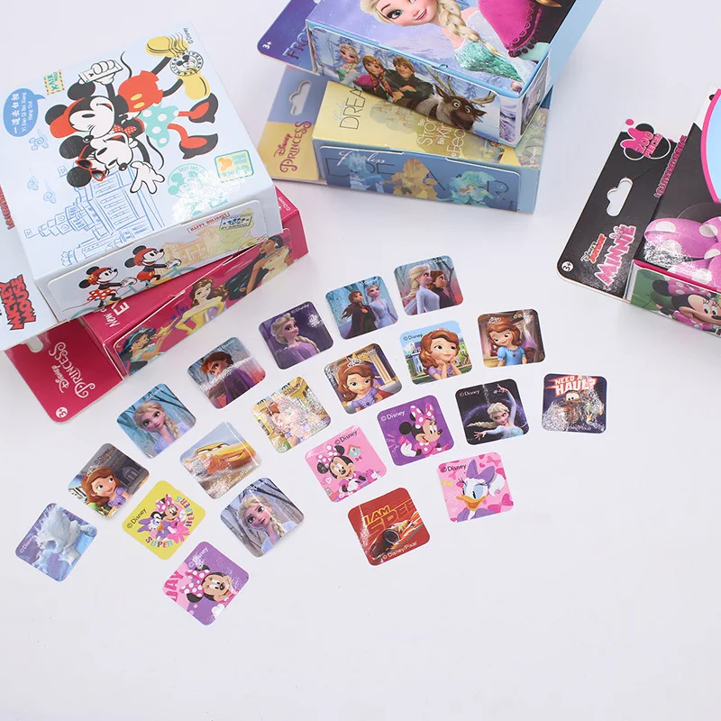 200 Sheets/Box Disney Cartoon Pull Out Stickers Princess Frozen Mickey Mouse Minnie Sticker Girl Boy Teacher Reward Toys Gift