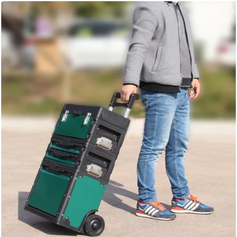 3‑Layer Separated Portable Tool Trolley Iron Multi‑Function Hardware Storage Cart 3 Colors Optional