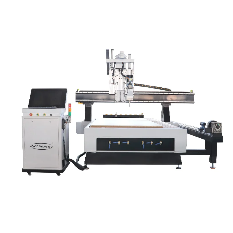 1325 Multi-functional woodworking milling machine with side-mounted rotating shaft and marking head