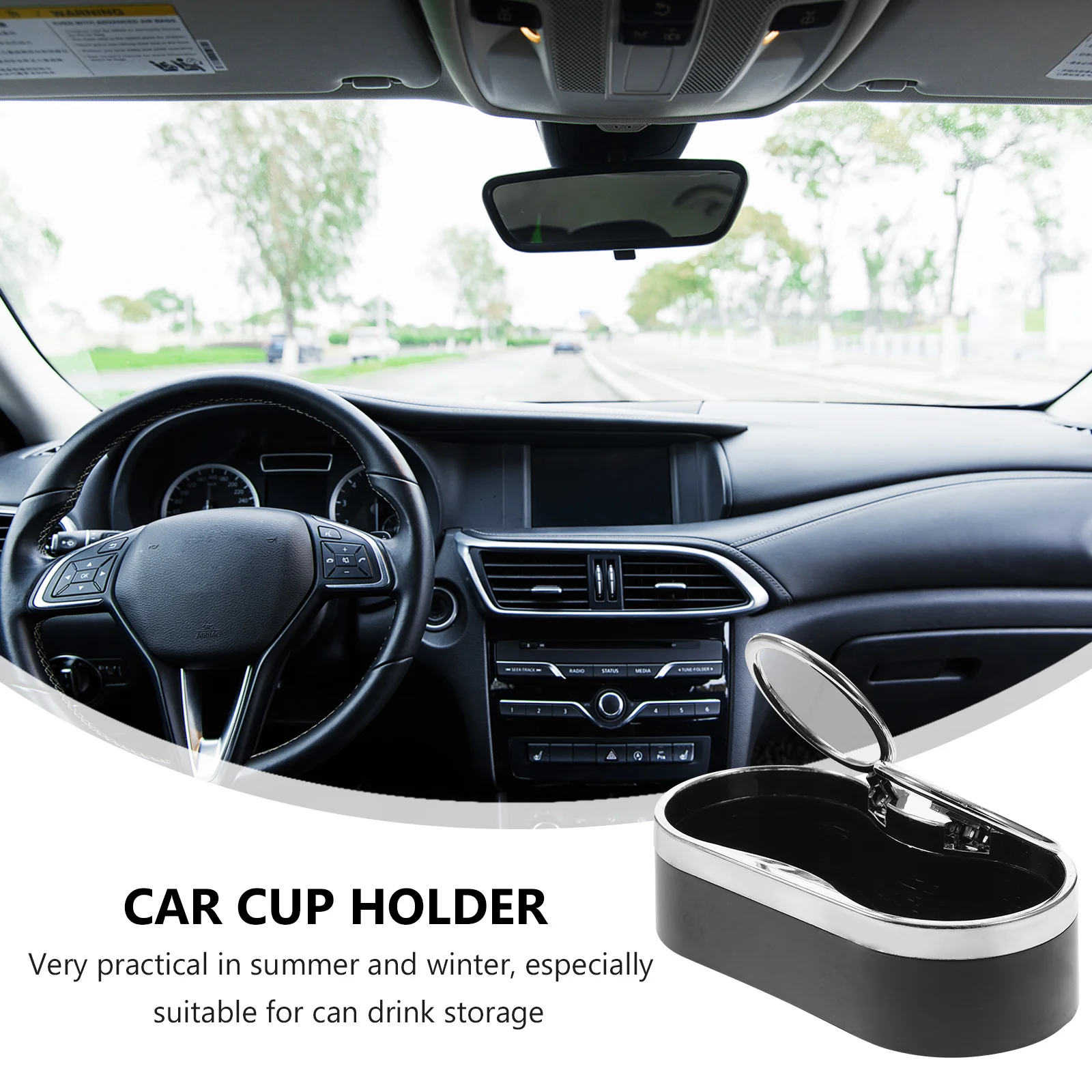 

1pc Car Cup Black Durable Plastic Drink Holder For Vehicle Anti-Slip Beverage Holder Multi-Function Car Accessories