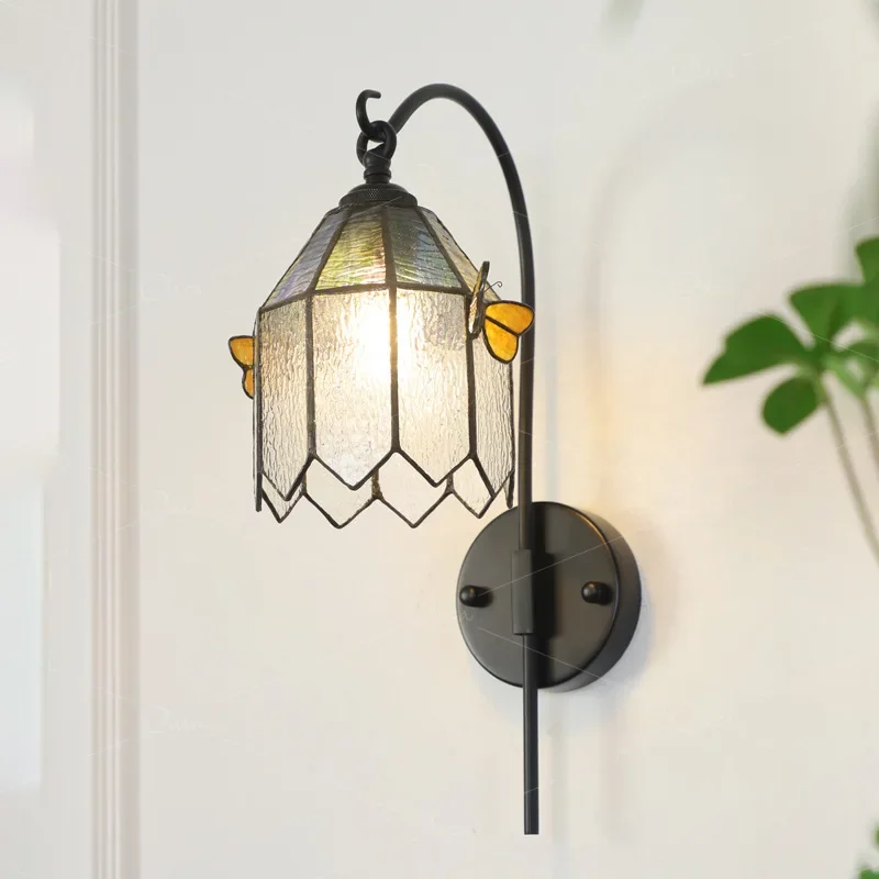 ผีเสื้อ, โคมไฟติดผนัง, อเมริกัน, วินเทจ, ฝรั่งเศส, ยุคกลาง, แก้ว, บรรยากาศ