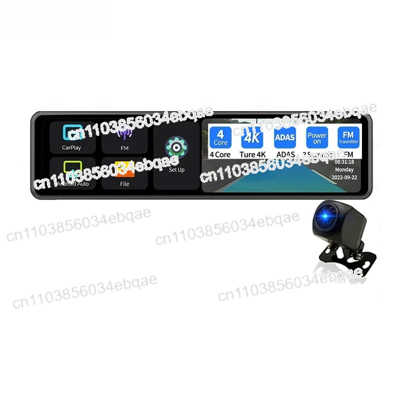 For 12inch 4K Carplay Android Auto ADAS Car DVR 1080P Rearview Mirror Video Phone APP GPS FM 5G WiFi Loop Record DVR