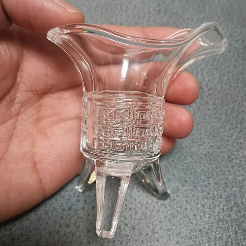 1-Ounce Retro Shot Glasses set of 6 - Drinking like an Ancient King/Queen - Unique Clear Glass Sipping Cup for tequila Whiskey