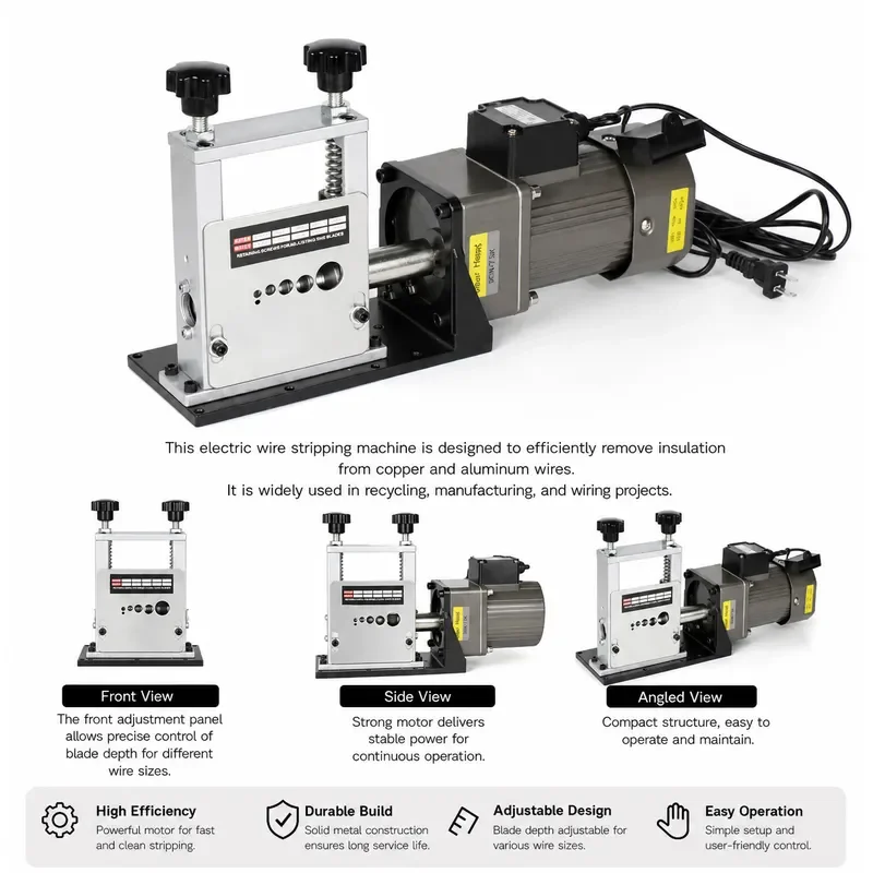 60W Automatic Electric Wire Stripper Machine 1-17mm Power Tool for Leftover Cable Recycling High Efficiency Copper Wire