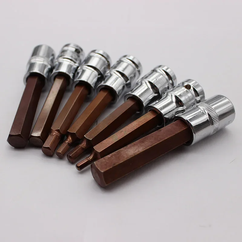 100mm Long 1/2 Inch Drive Metric Hex Allen Key Bit Socket Metric H4 H5 H6 H7 H8 H10 H12 H14 H17 H19