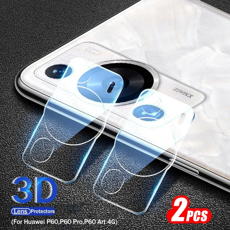 2PCS 3D Curved Tempered Glass Camera Protector Cover For Huawei P60 P 60 Pro Art Huaweii P60pro P60art 4G Lens Protective Case