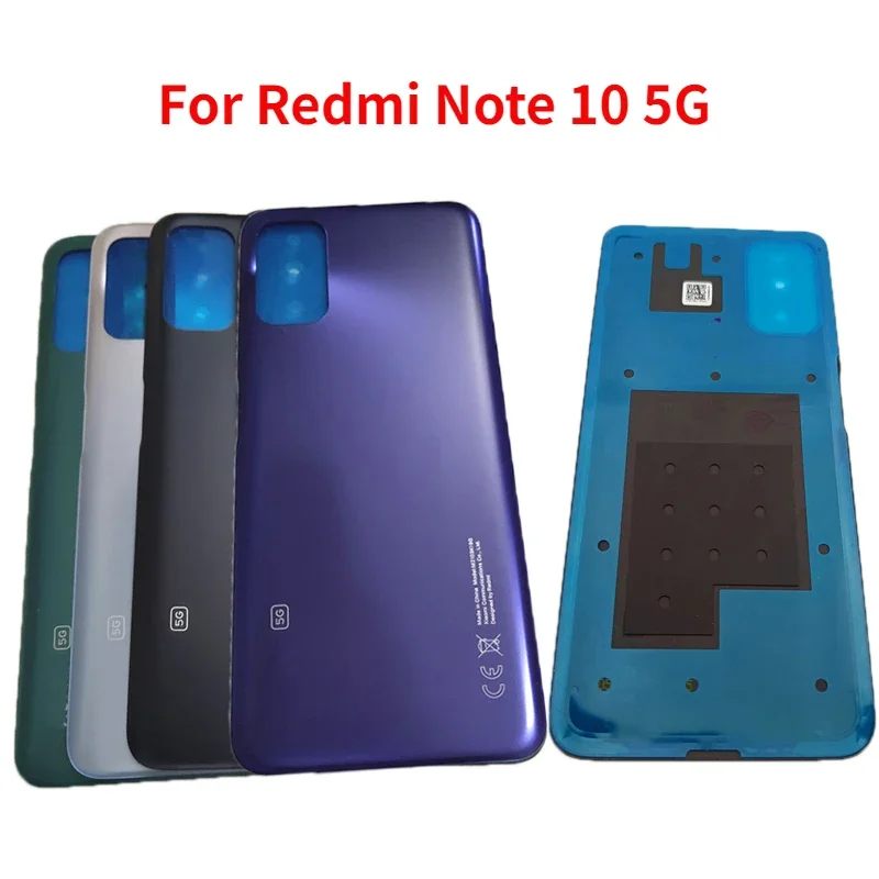 New For Xiaomi Redmi Note 10 5G M2103K19G Back Battery Cover Glass Panel Rear Door Housing Case