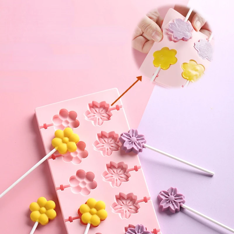 Multi Style Animal Lollipop Silicone Mold Porous Flower Cheese Stick DIY Chocolate Candy Jelly Making Set Cake Decor Mould Gifts