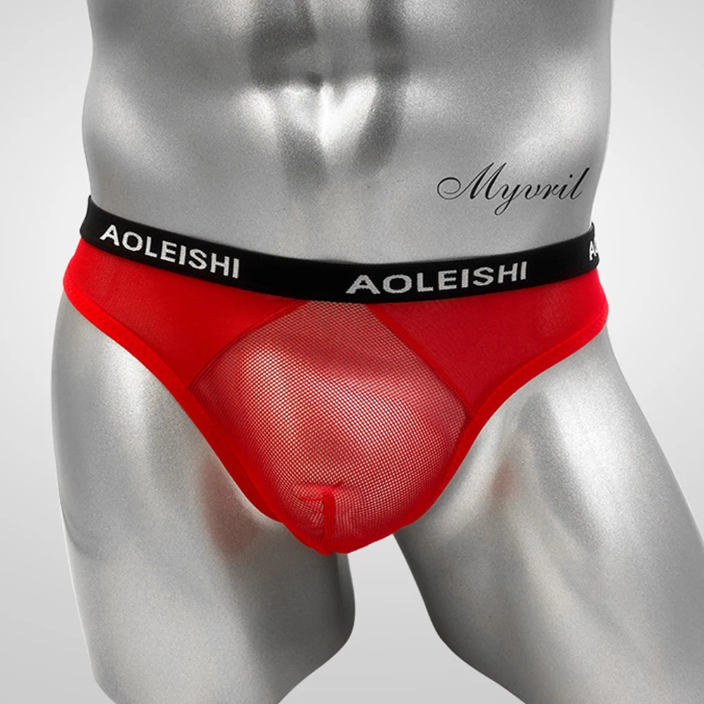

2023 Brand New Thongs Male G-string Male Open Butt See Through Sheer Thongs Transparent Underclothes Underpants