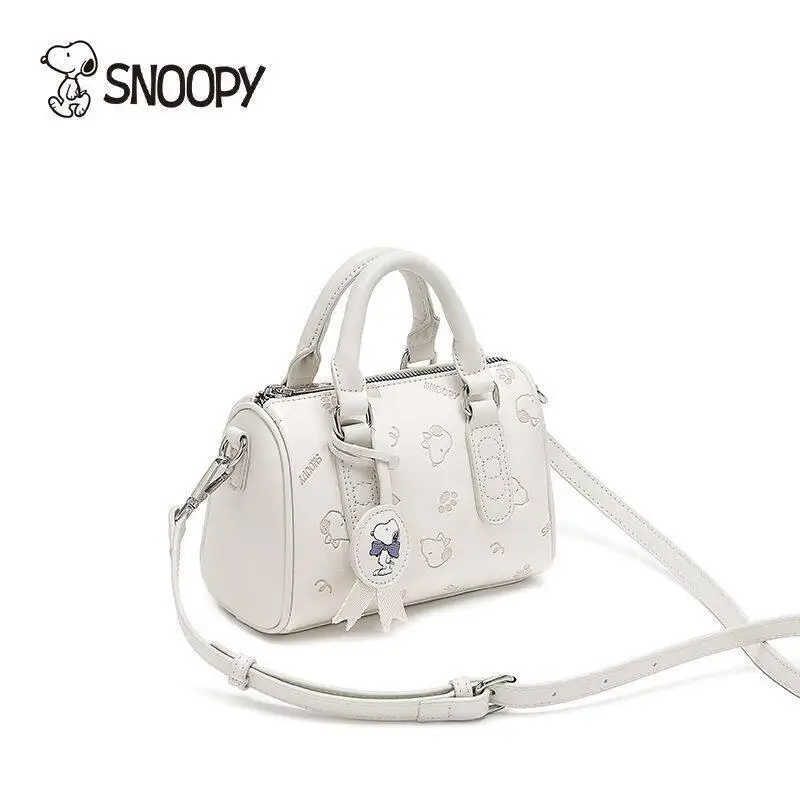 Snoopy Kawaii Latest Snoopy Boston Pillow Bag Premium Texture Handbag Crossbody Shoulder Bag Soft Plush Cartoon Purse for Girls