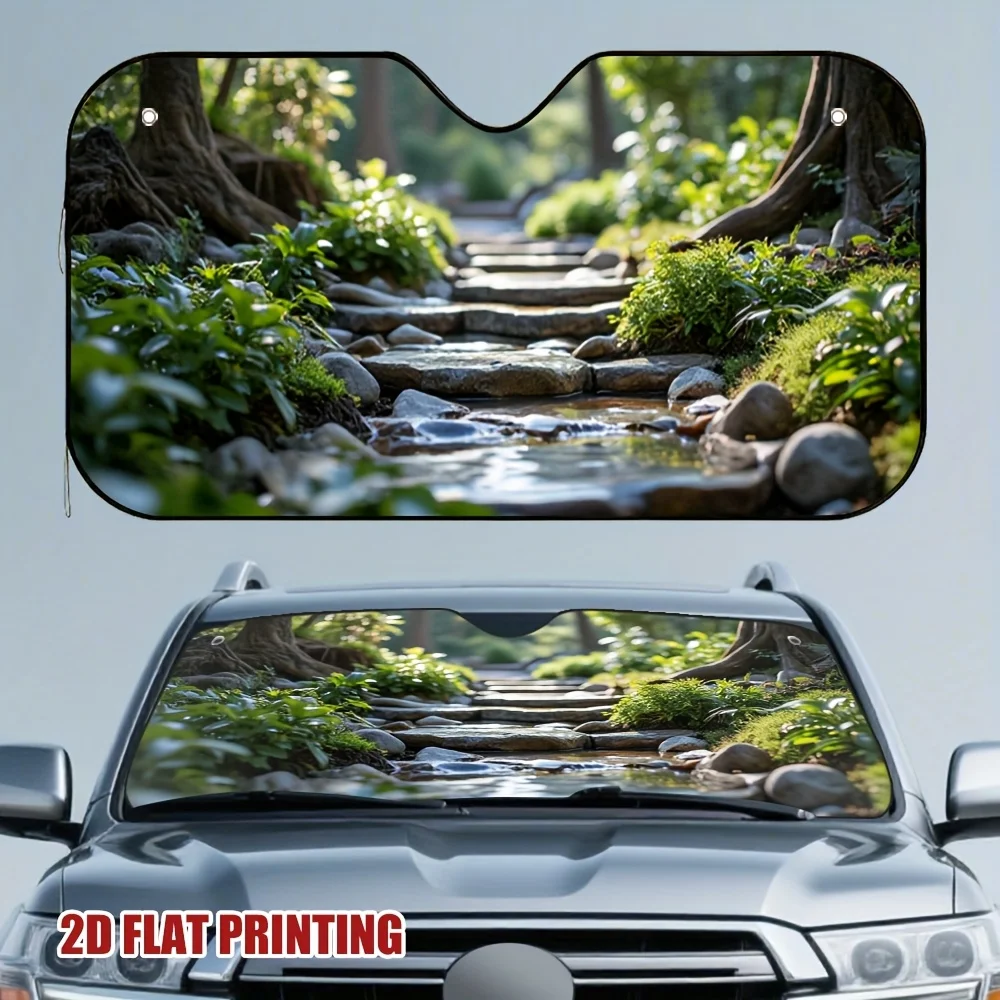 1pc Forest Pathway Backpack - Stylish And Functional, Ideal For Campus, Travel, And Daily Commute, Featuring A Serene Stream And