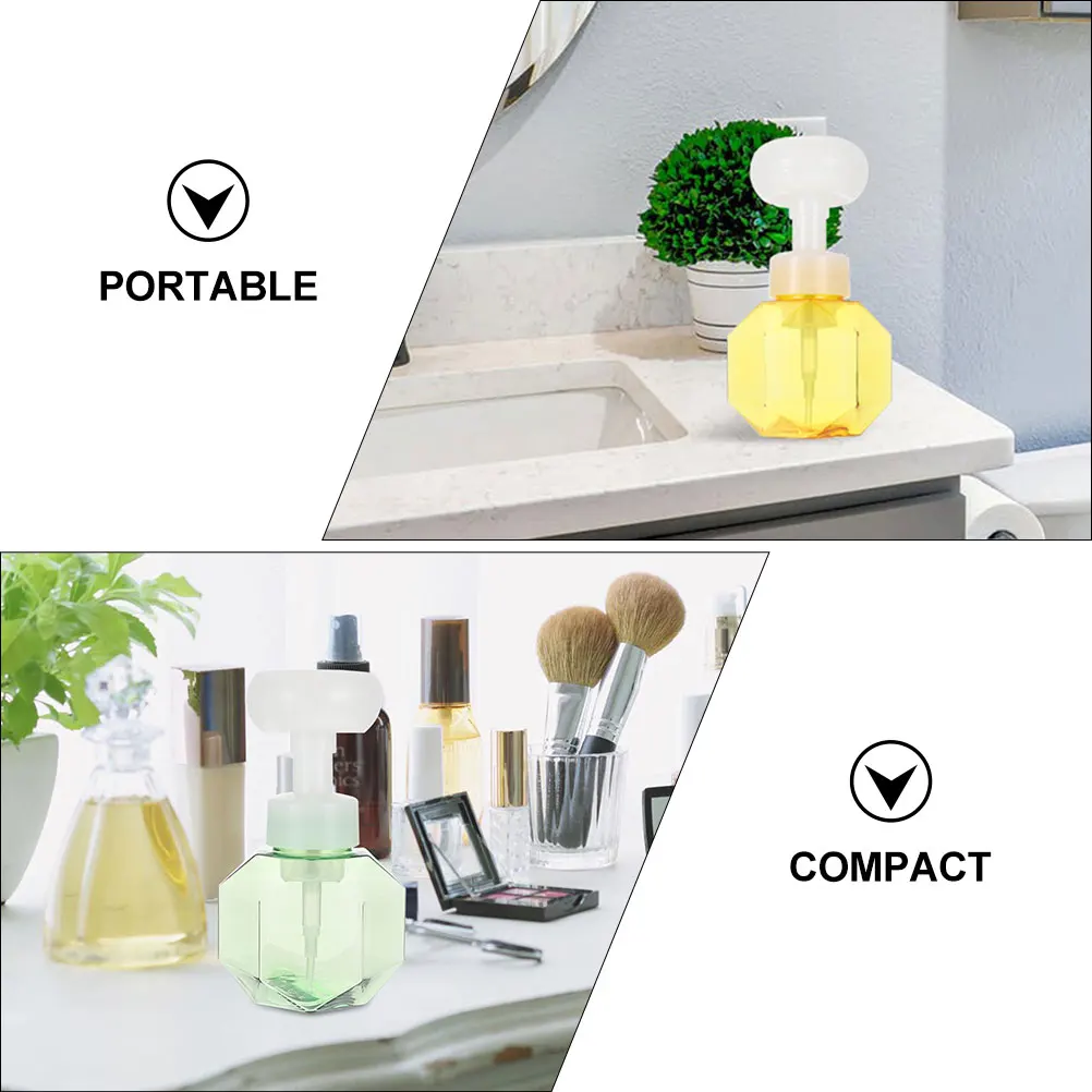 

2Pcs Portable Foaming Soap Dispenser Plastic Bottles Travel Size Empty Flower Shape Pump Containers for Hand Mousse Liquid