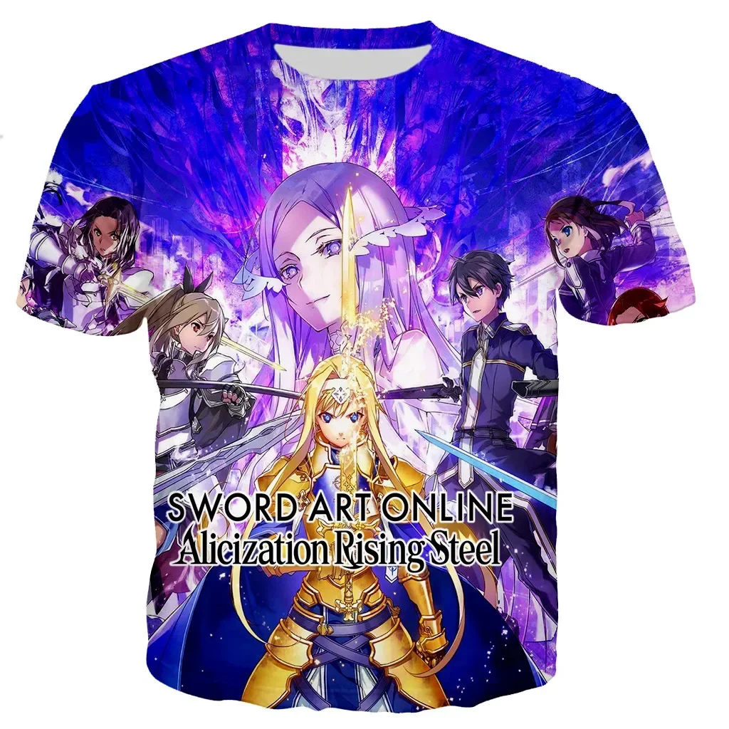 Men Women Casual Short Sleeve Oversized Fashion Unisex O-neck Top Sword Art Online 3D  Printed T Shirts